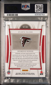 2022 National Treasures Desmond Ridder PSA 9 Star & Striple Auto Patch Rookie